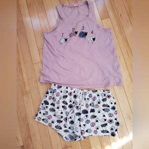 La Vie En Rose Counting Sheep shorts and tank pajama set size medium